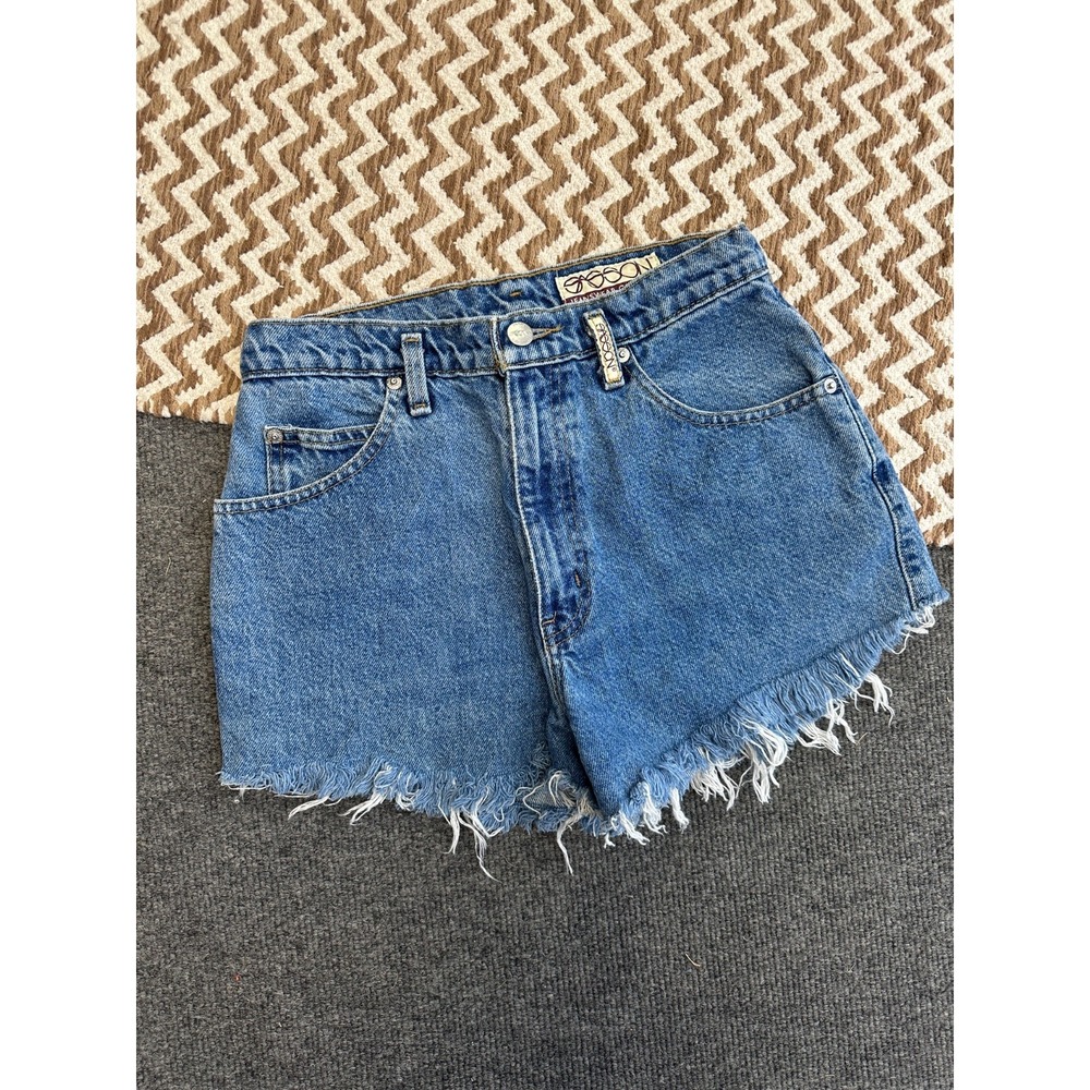 Vtg Sasson Cut Off Short Sz 9/10 Denim High Waist Jean Distressed Cowgirl Shorts